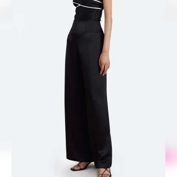 BEC+BRIDGE ANGELICA BODICE WIDE LEG BLACK PANTS HIGH WAIST NWT SIZE 2 - Picture 2 of 16